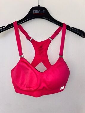 New Balance Bright Pink Racerback High-Impact Sports Bra